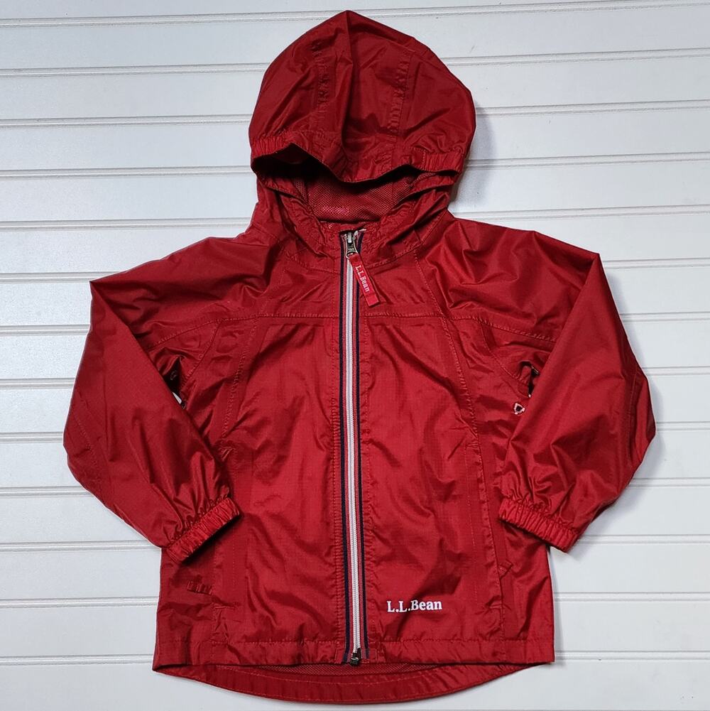 L.L. Bean Kids Wind & Rain Jacket Size 4T Red